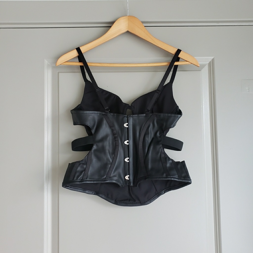 Nasty Gal Leather Bustier Corset Top - Picture 2 of 9